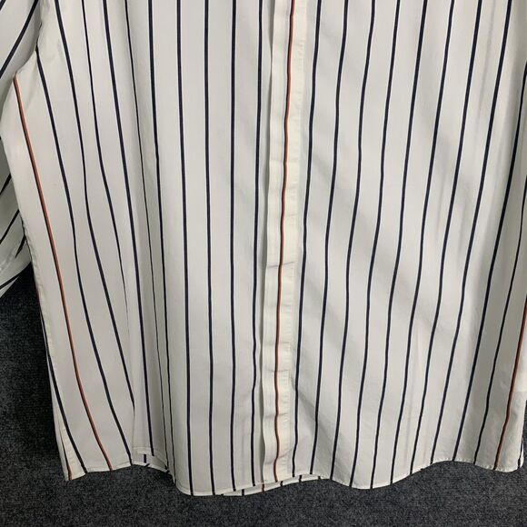 Murano Long Sleeve Slim Fit Button Up Shirt Men Size XL Striped Cotton Blend - Picture 3 of 16